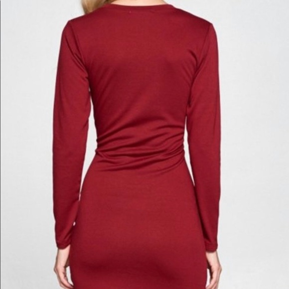 NWT! Boutique Hide Away Wine Midi Dress. - Picture 4 of 4